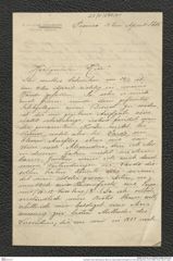 Nachlass Franz Steindachner, Brief von Jakob Sparre-Schneider an Franz Steindachner (13.04.1886), Inv.Nr. 500.01, Seite 1